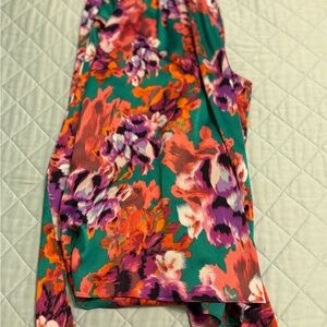 Misa Los Angeles Floral Blouse in Green and Purple